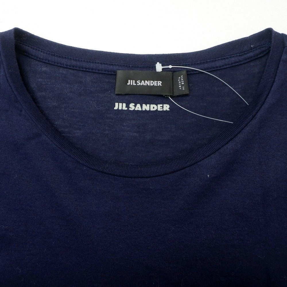 【中古】ジルサンダー JIL SANDER コットン クルーネック 半袖Tシャツ ネイビー【 M 】【 状態ランクC 】【 メンズ 】