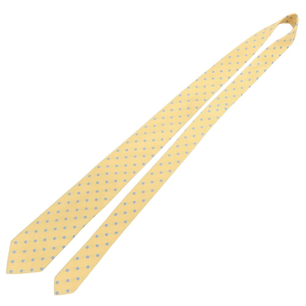 【中古】メイカーズシャツ カマクラ Makers Shirt 鎌倉 シルク ドット柄ネクタイ イエローxブルー【 状態ランクB 】【 メンズ 】