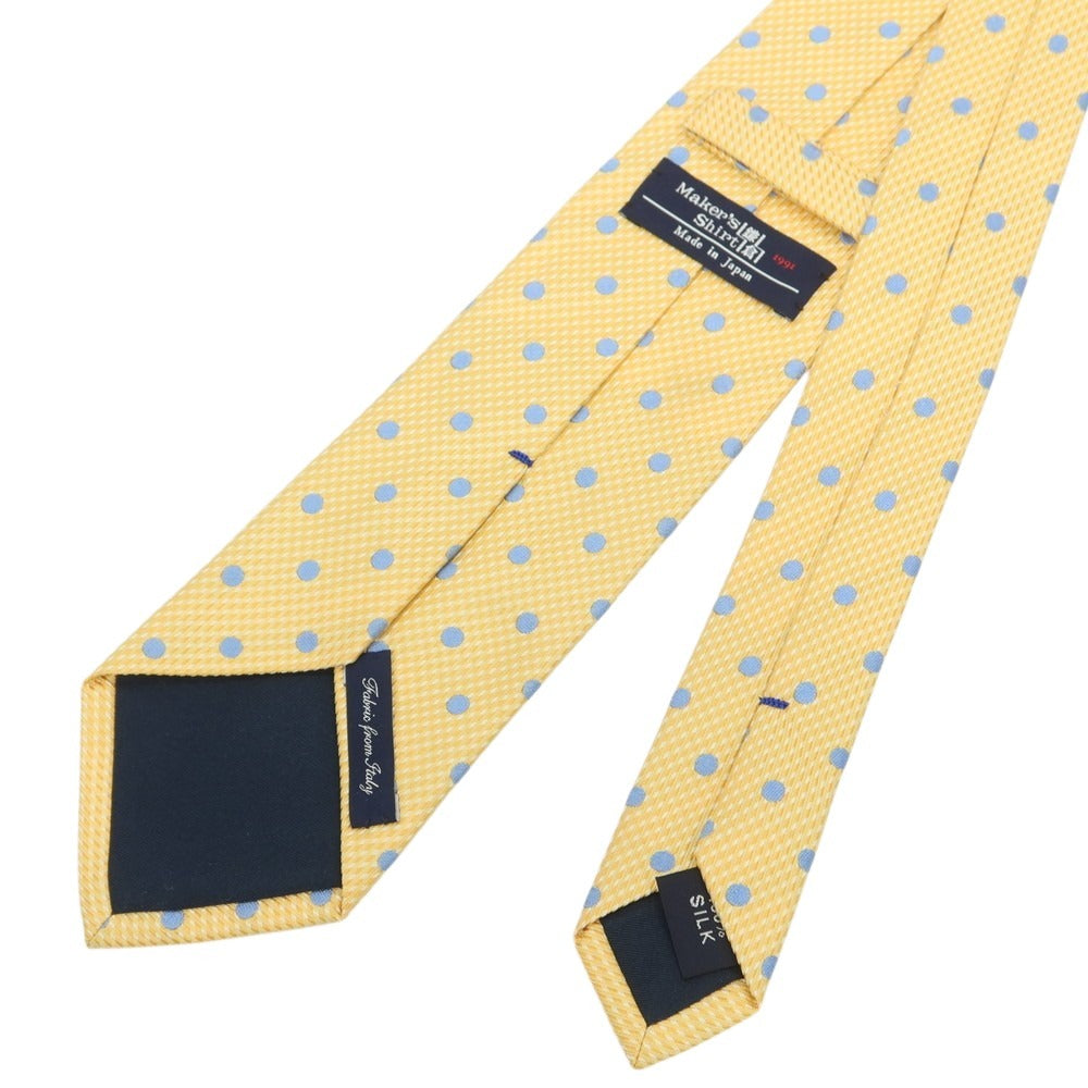【中古】メイカーズシャツ カマクラ Makers Shirt 鎌倉 シルク ドット柄ネクタイ イエローxブルー【 状態ランクB 】【 メンズ 】