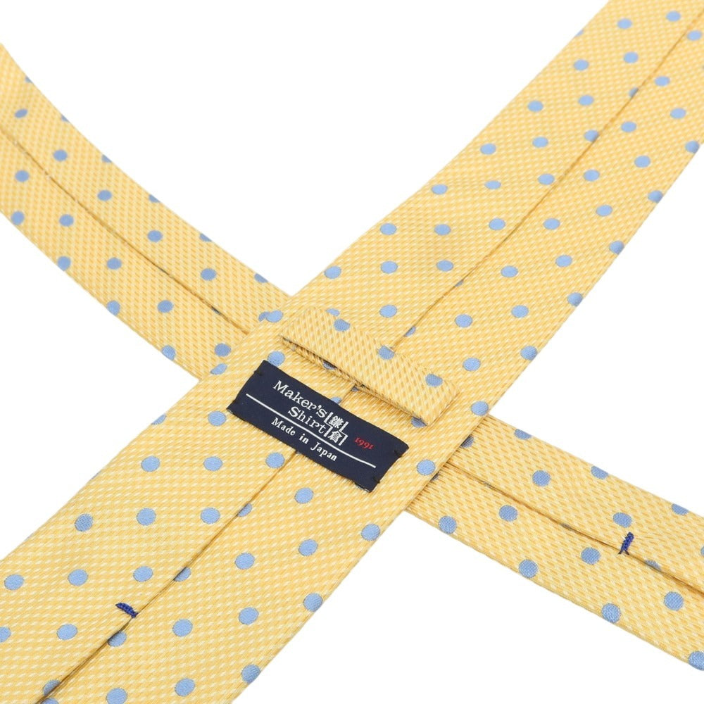 【中古】メイカーズシャツ カマクラ Makers Shirt 鎌倉 シルク ドット柄ネクタイ イエローxブルー【 状態ランクB 】【 メンズ 】
