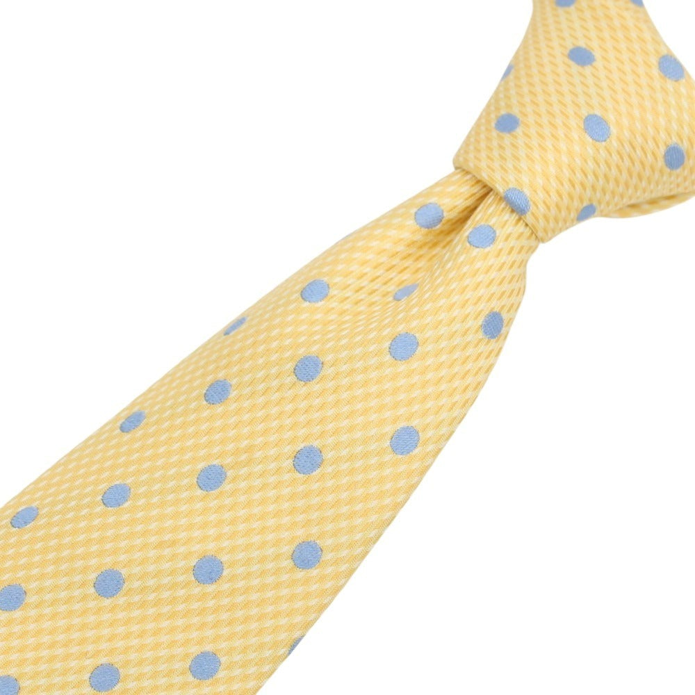 【中古】メイカーズシャツ カマクラ Makers Shirt 鎌倉 シルク ドット柄ネクタイ イエローxブルー【 状態ランクB 】【 メンズ 】
