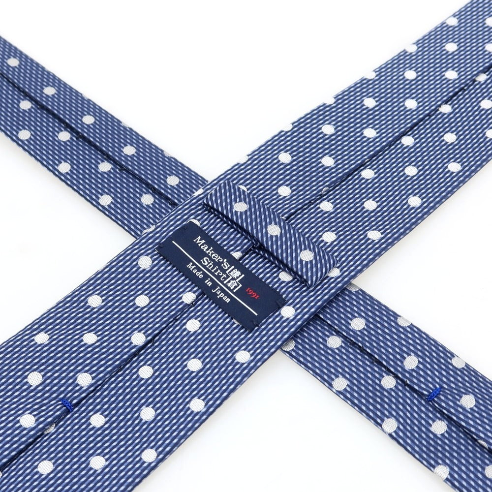 【中古】メイカーズシャツ カマクラ Makers Shirt 鎌倉 シルク ドット柄ネクタイ ブルーxホワイト【 状態ランクB 】【 メンズ 】