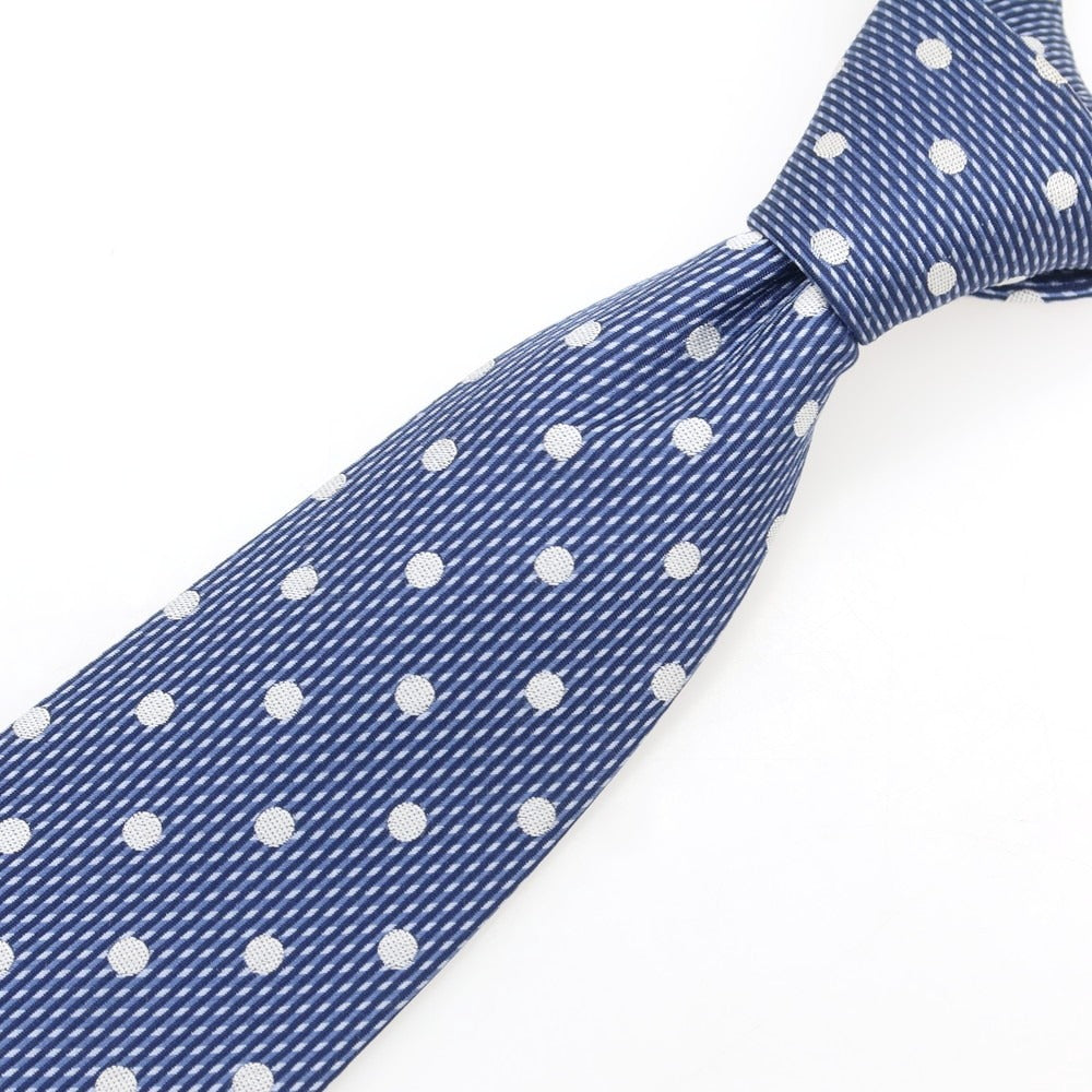 【中古】メイカーズシャツ カマクラ Makers Shirt 鎌倉 シルク ドット柄ネクタイ ブルーxホワイト【 状態ランクB 】【 メンズ 】