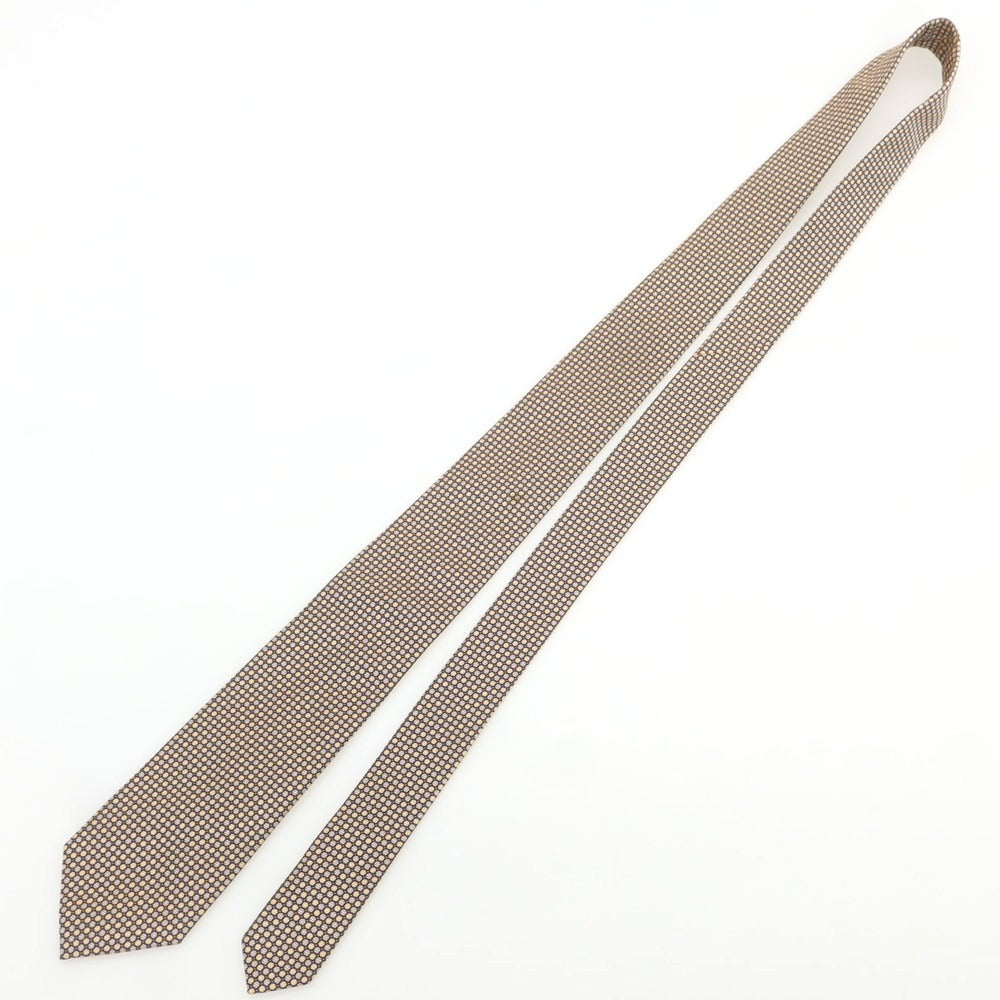 【中古】メイカーズシャツ カマクラ Makers Shirt 鎌倉 シルク ドット柄ネクタイ ブラウン系xネイビー【 状態ランクB 】【 メンズ 】