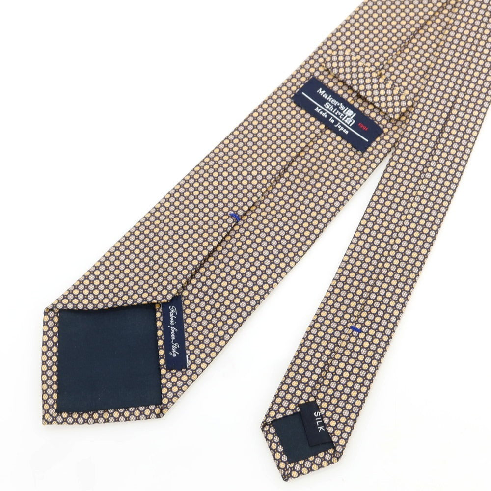 【中古】メイカーズシャツ カマクラ Makers Shirt 鎌倉 シルク ドット柄ネクタイ ブラウン系xネイビー【 状態ランクB 】【 メンズ 】