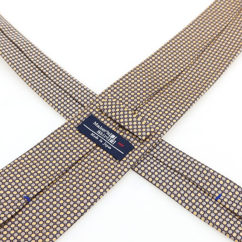 【中古】メイカーズシャツ カマクラ Makers Shirt 鎌倉 シルク ドット柄ネクタイ ブラウン系xネイビー【 状態ランクB 】【 メンズ 】