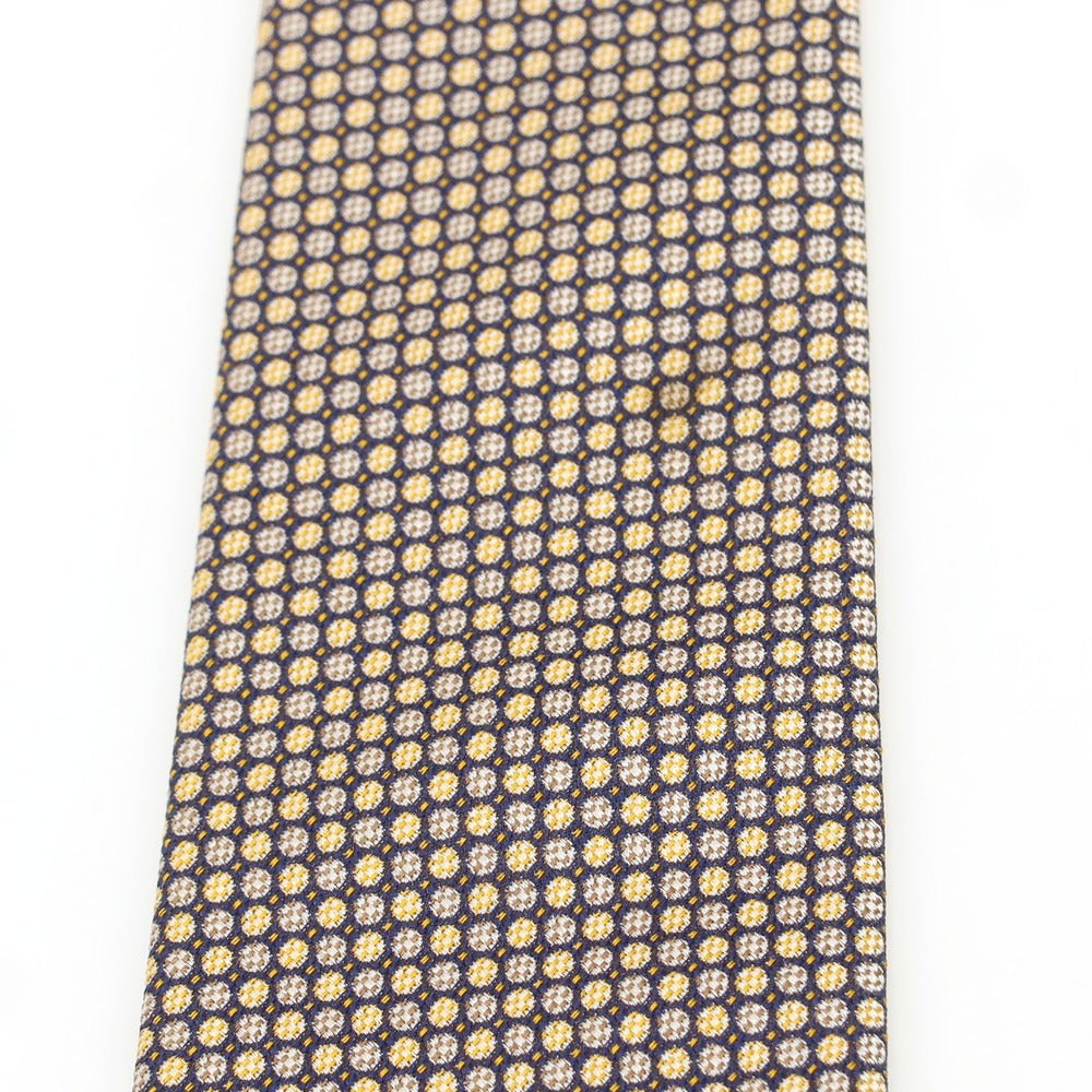 【中古】メイカーズシャツ カマクラ Makers Shirt 鎌倉 シルク ドット柄ネクタイ ブラウン系xネイビー【 状態ランクB 】【 メンズ 】