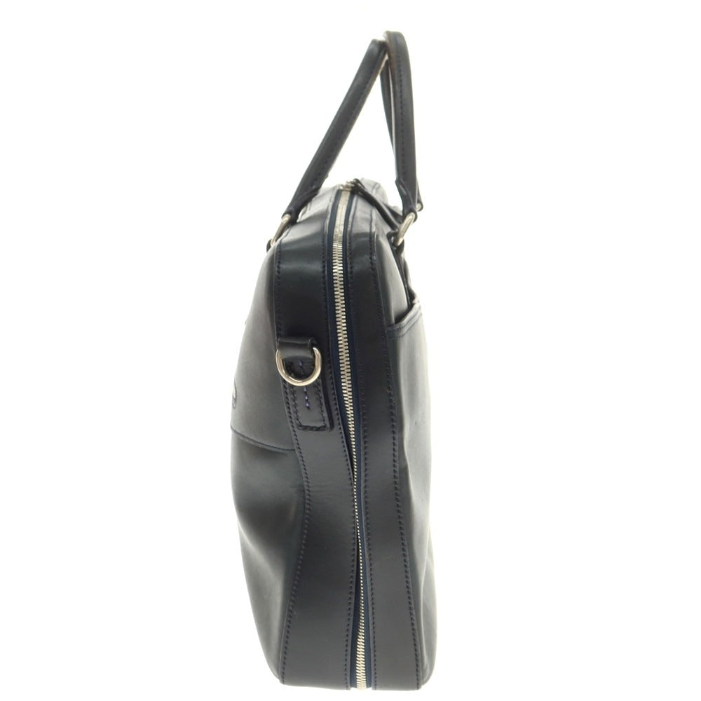 【中古】ソメスサドル SOMES  レザー 2層 ブリーフケース ネイビー【 状態ランクC 】【 メンズ 】