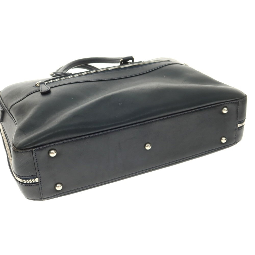 【中古】ソメスサドル SOMES  レザー 2層 ブリーフケース ネイビー【 状態ランクC 】【 メンズ 】