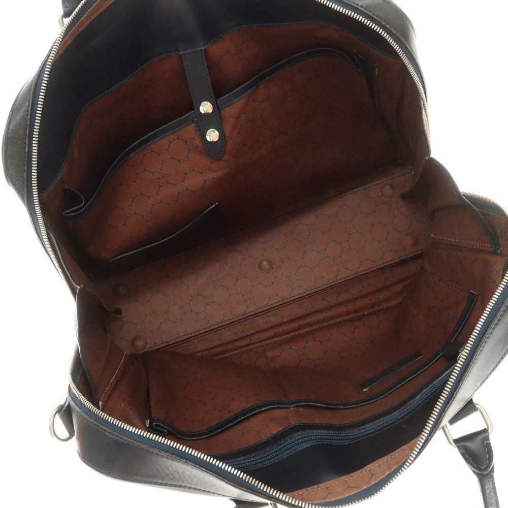 【中古】ソメスサドル SOMES  レザー 2層 ブリーフケース ネイビー【 状態ランクC 】【 メンズ 】