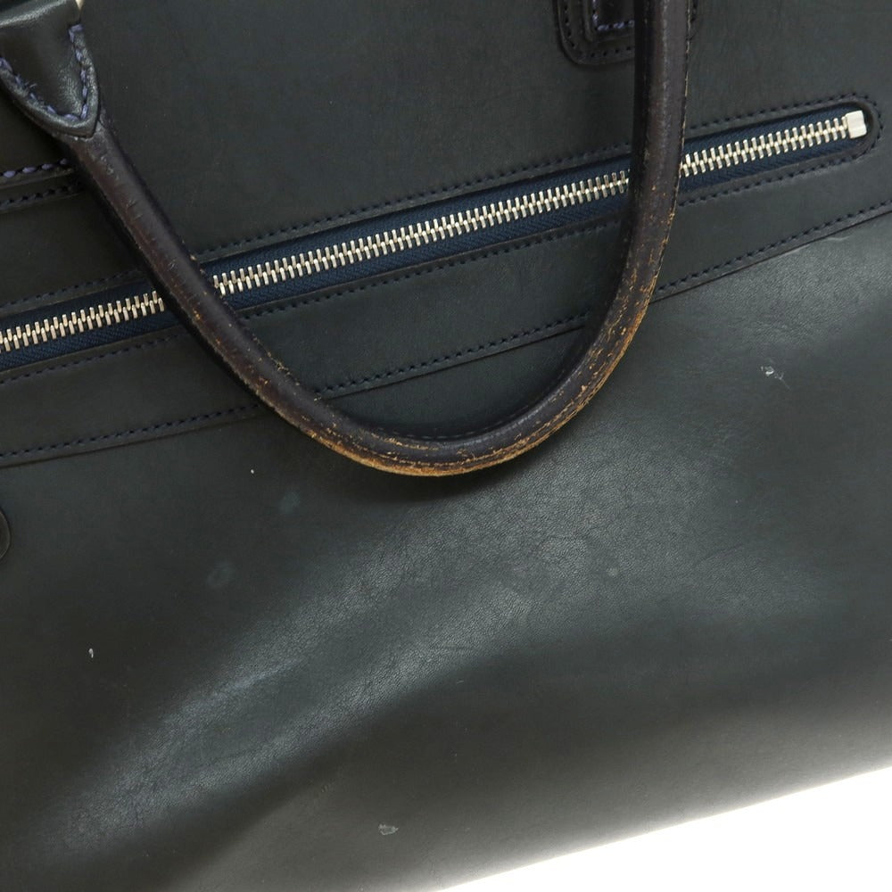 【中古】ソメスサドル SOMES  レザー 2層 ブリーフケース ネイビー【 状態ランクC 】【 メンズ 】