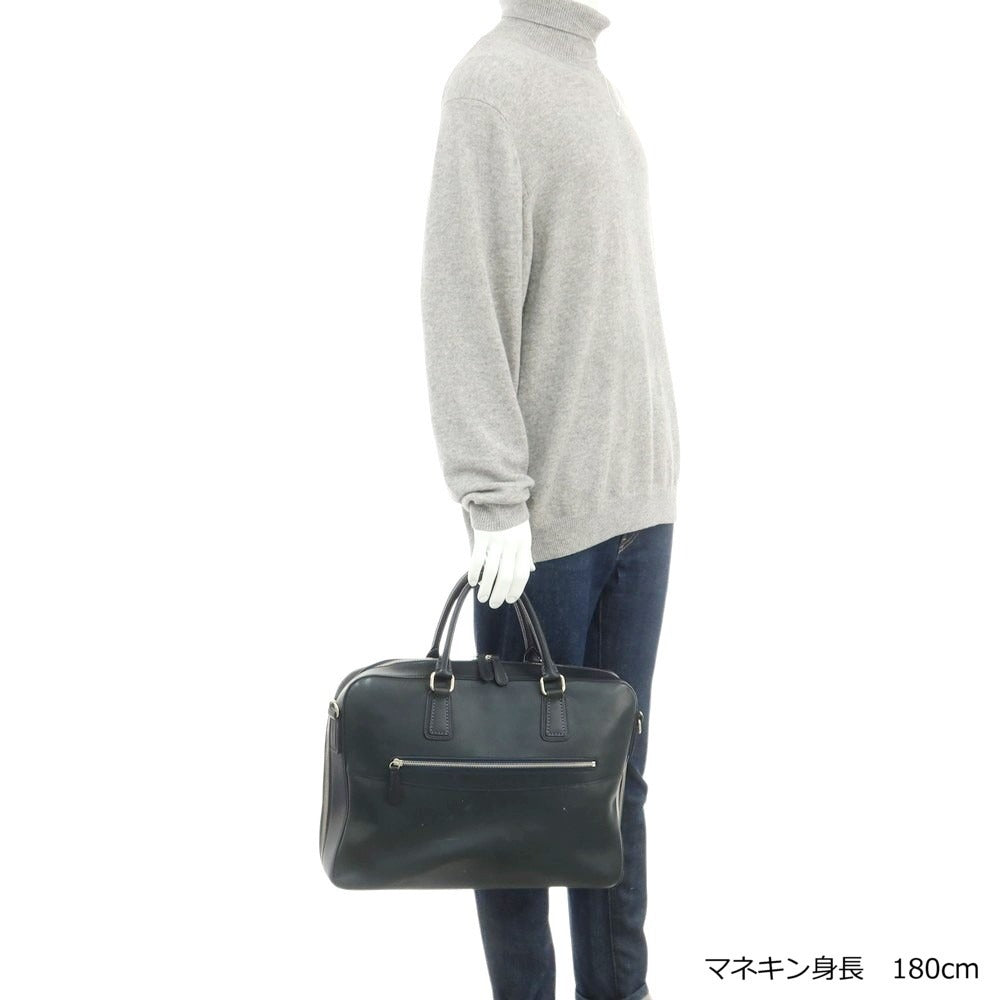 【中古】ソメスサドル SOMES  レザー 2層 ブリーフケース ネイビー【 状態ランクC 】【 メンズ 】