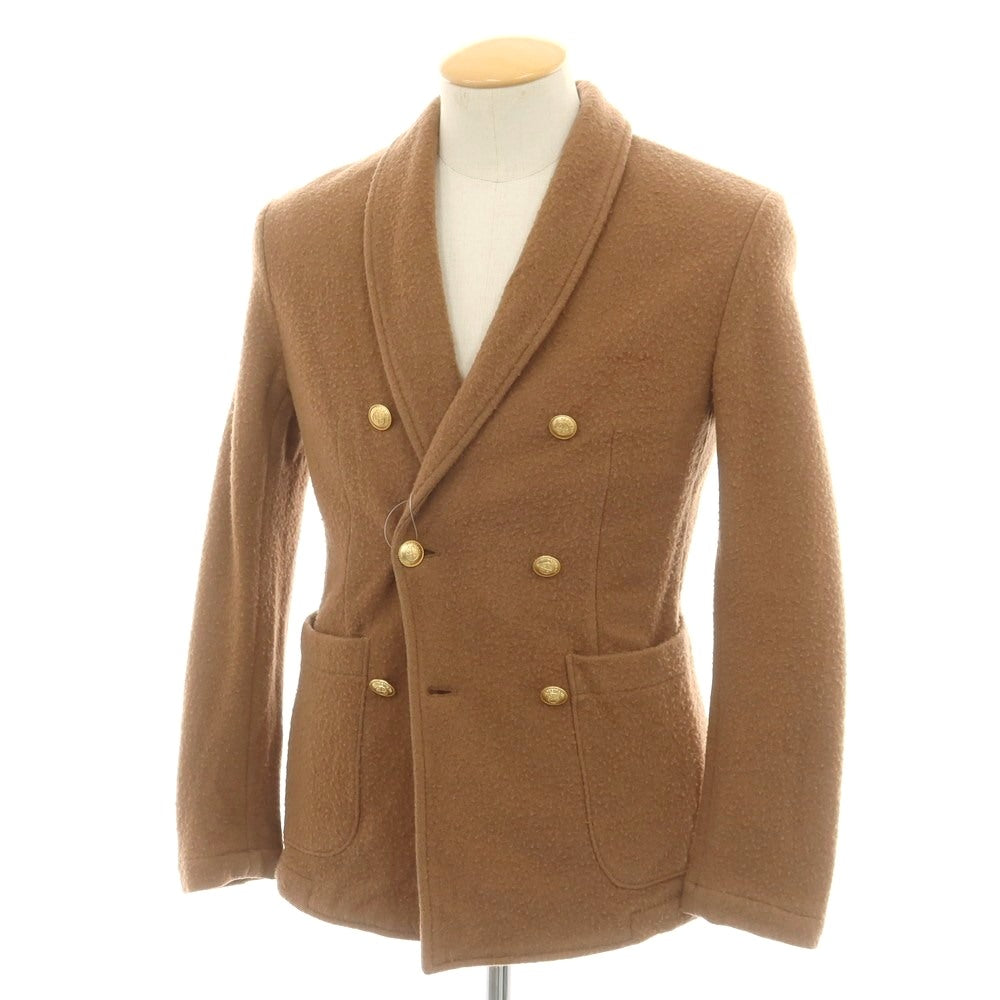 【中古】ドリューアンドコー DREW&CO ウール ショールカラー ダブル 6B カジュアルジャケット ブラウン【 S 】【 状態ランクC 】【 メンズ 】