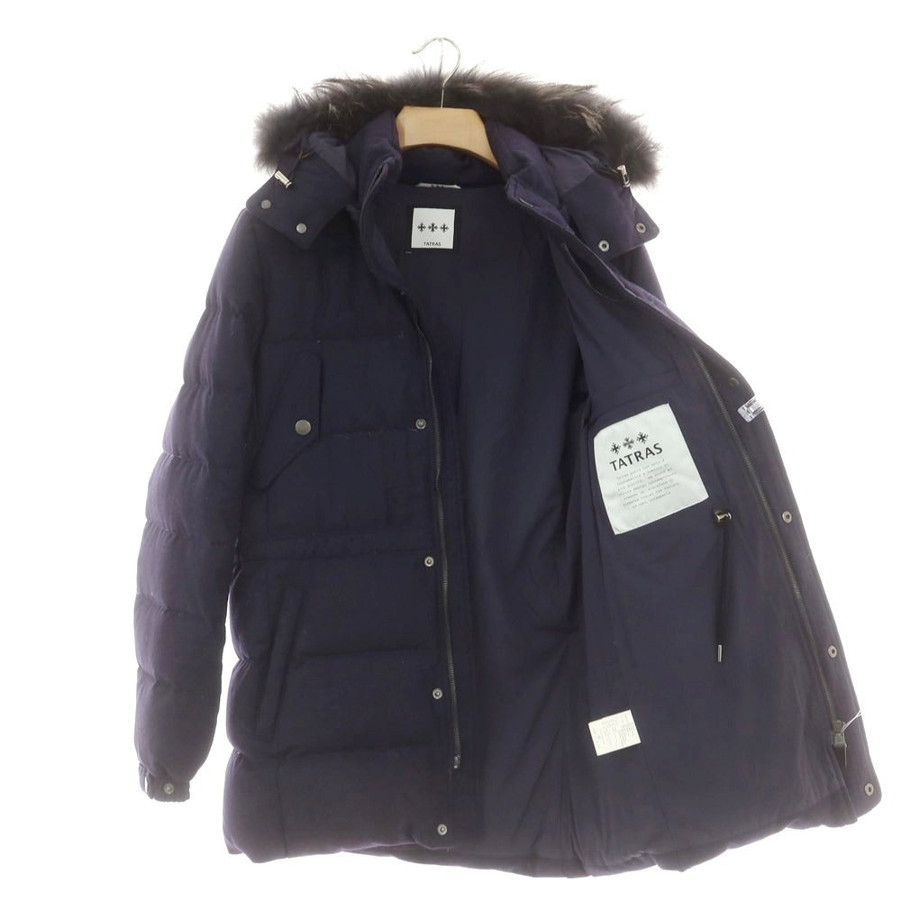 【中古】タトラス TATRAS ウールカシミヤ ファー ダウンコート ネイビー【 2 】【 状態ランクB 】【 メンズ 】