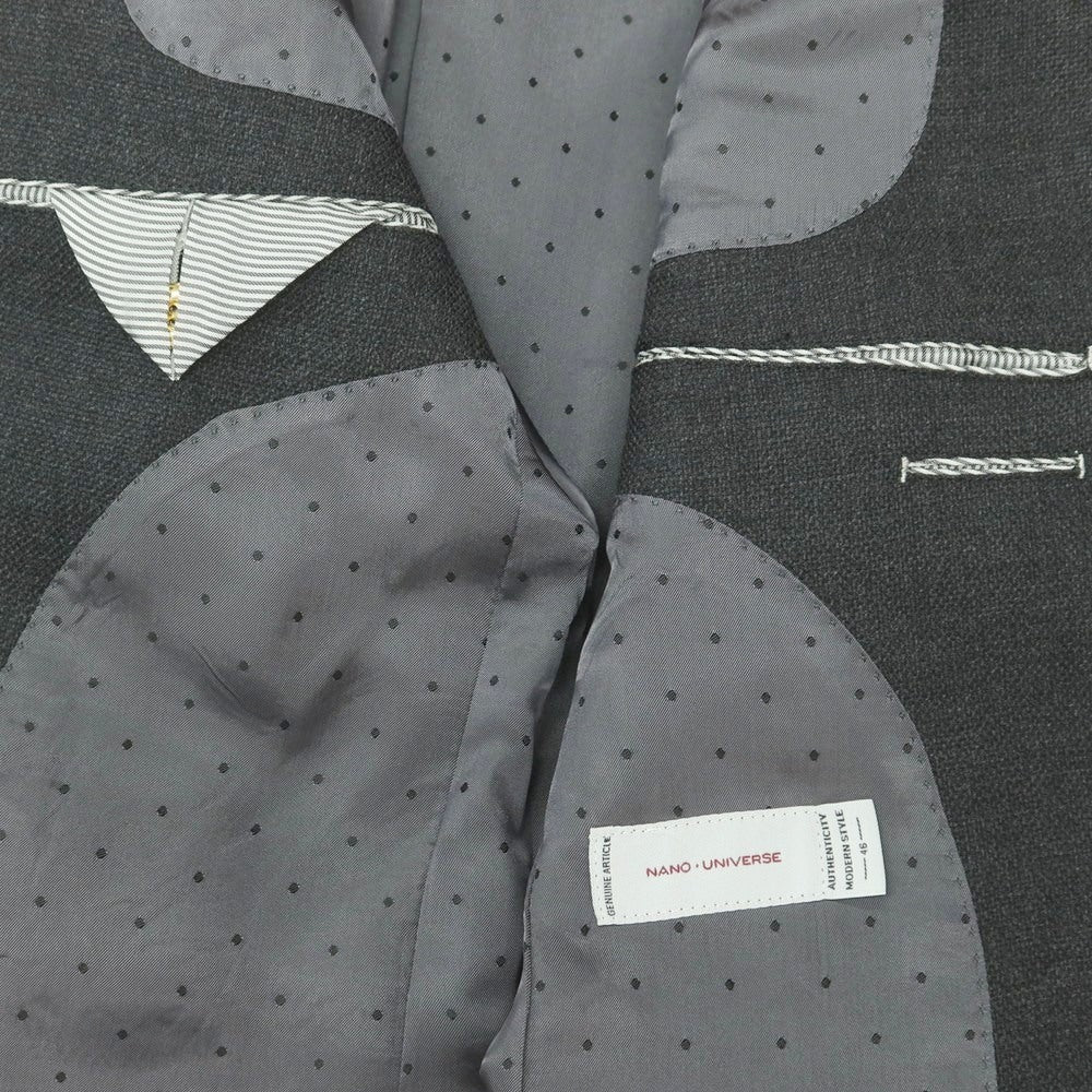【中古】ナノユニバース nano universe ウール 2B テーラードジャケット グレー【 46 】【 状態ランクC 】【 メンズ 】