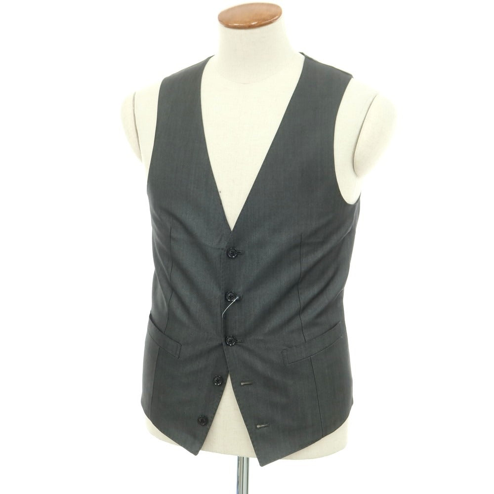 【中古】ナノユニバース nano universe ウールポリエステル ジレ ベスト グレーxブラック【 L 】【 状態ランクB 】【 メンズ 】