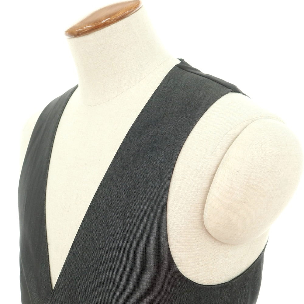 【中古】ナノユニバース nano universe ウールポリエステル ジレ ベスト グレーxブラック【 L 】【 状態ランクB 】【 メンズ 】