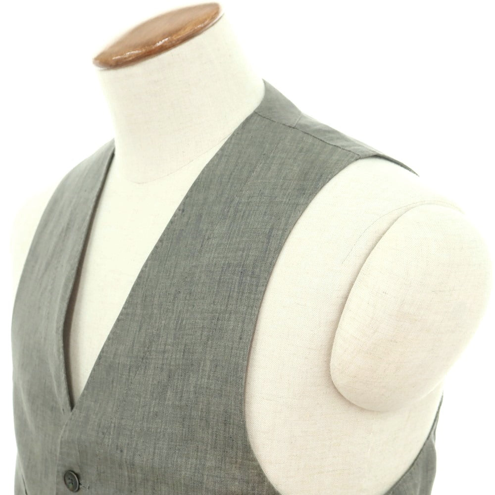 【中古】ポールスミスコレクション PAUL SMITH COLLECTION リネン ジレ ベスト グリーングレー【 M 】【 状態ランクB 】【 メンズ 】