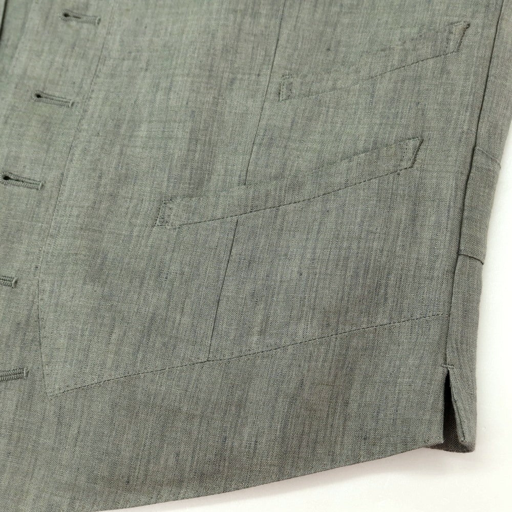 【中古】ポールスミスコレクション PAUL SMITH COLLECTION リネン ジレ ベスト グリーングレー【 M 】【 状態ランクB 】【 メンズ 】
