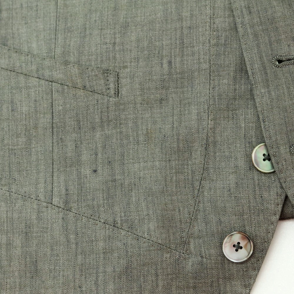 【中古】ポールスミスコレクション PAUL SMITH COLLECTION リネン ジレ ベスト グリーングレー【 M 】【 状態ランクB 】【 メンズ 】