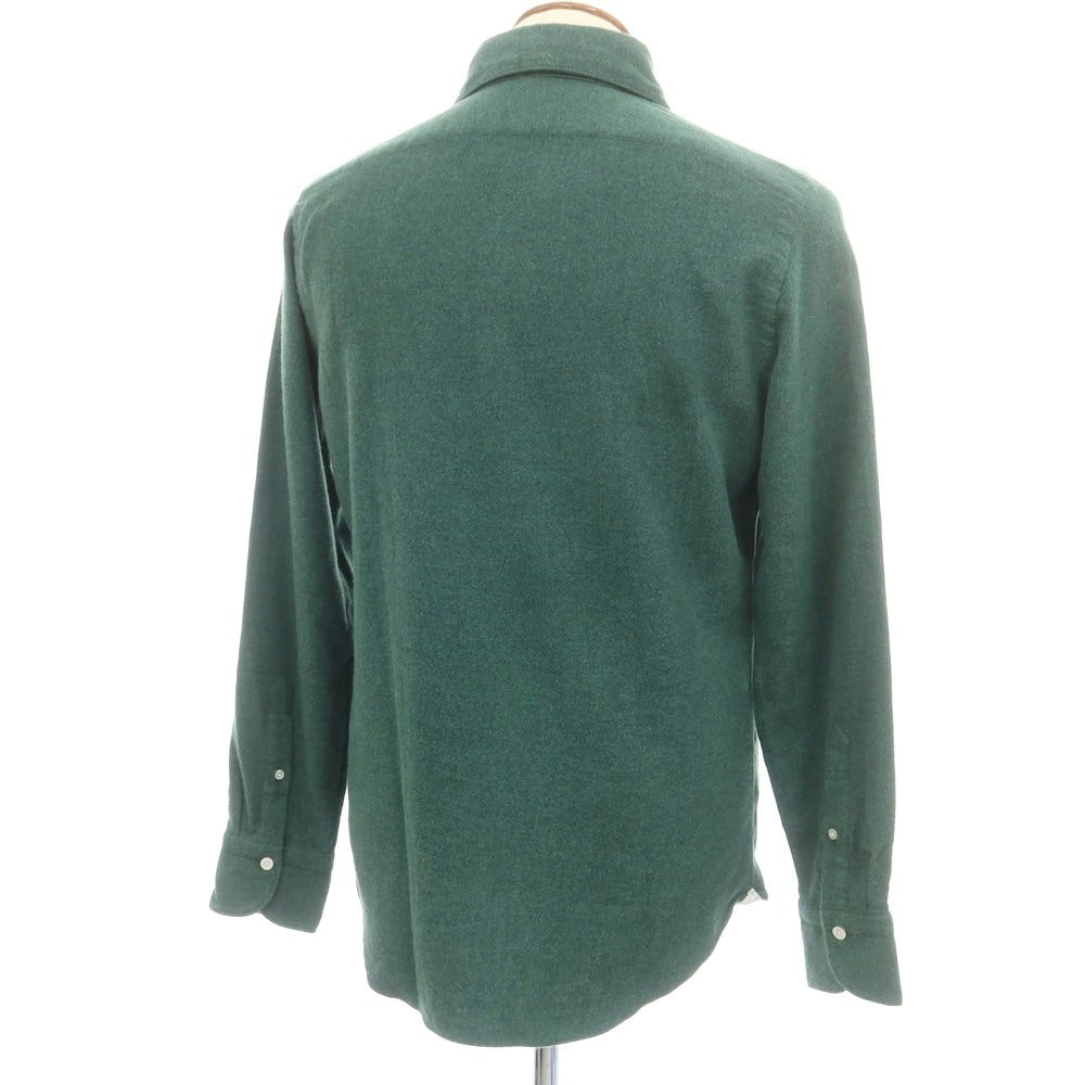 【中古】フィナモレ Finamore コットン ホリゾンタルカラー カジュアルシャツ グリーン【 40 】【 状態ランクB 】【 メンズ 】