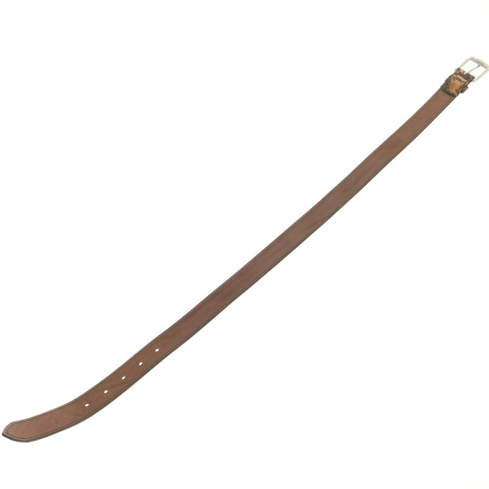 【中古】ポールスミス Paul Smith プリント レザー ベルト ブラウン【 32 】【 状態ランクA 】【 メンズ 】