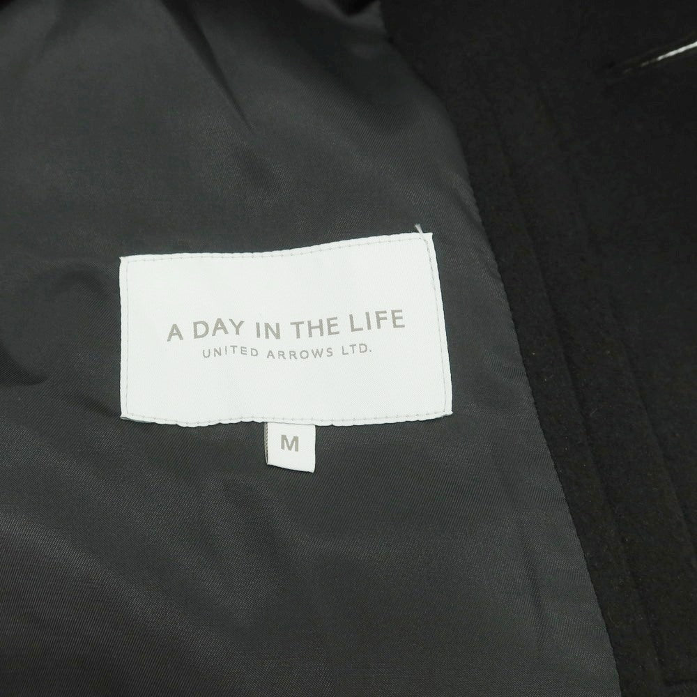 【中古】ア デイ イン ザ ライフ ユナイテッドアローズ a day in the life united arrows ニットメルトン レイズドネックコート ブラック【 M 】【 状態ランクA 】【 メンズ 】