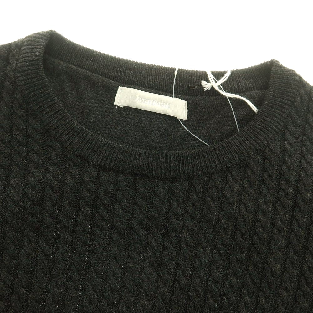 【新品】センス SSEINSE ポリエステルアクリルナイロンウール クルーネック プルオーバーニット チャコールグレー【 S 】【 状態ランクN 】【 メンズ 】