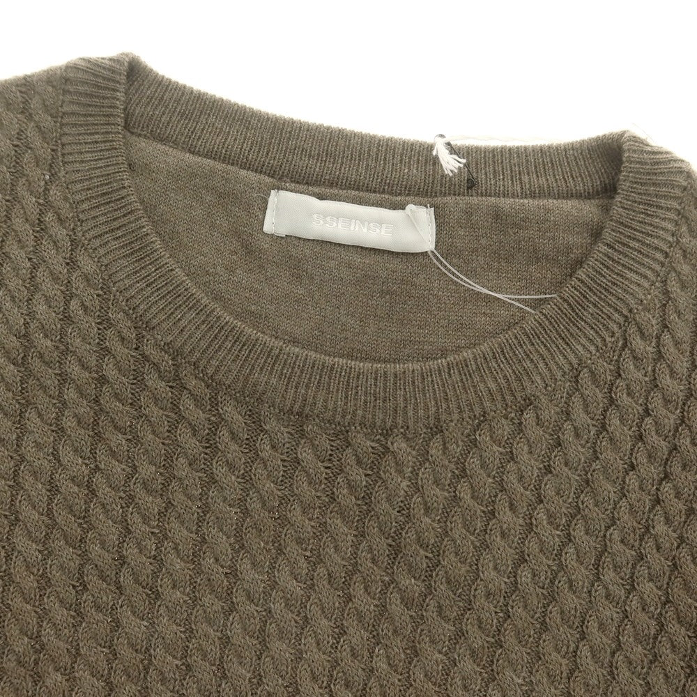 【新品】センス SSEINSE ポリエステルアクリルナイロンウール クルーネック プルオーバーニット カーキ系【 S 】【 状態ランクN 】【 メンズ 】