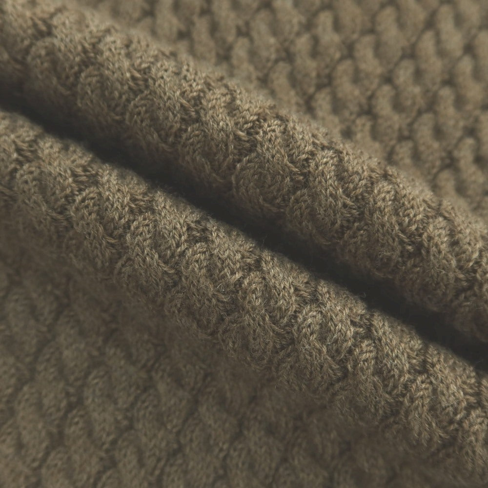 【新品】センス SSEINSE ポリエステルアクリルナイロンウール クルーネック プルオーバーニット カーキ系【 S 】【 状態ランクN 】【 メンズ 】