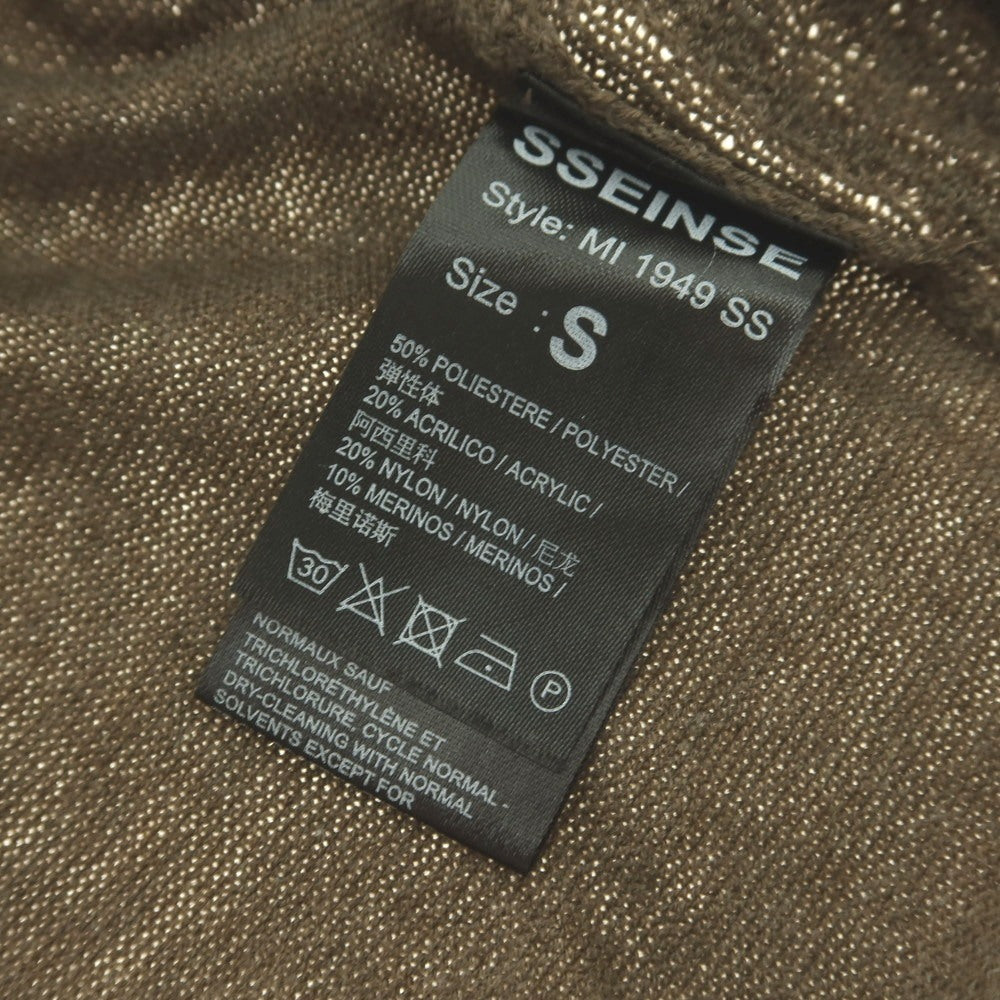 【新品】センス SSEINSE ポリエステルアクリルナイロンウール クルーネック プルオーバーニット カーキ系【 S 】【 状態ランクN 】【 メンズ 】