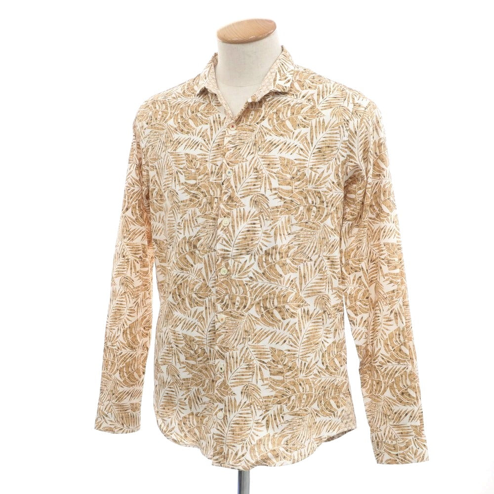 【新品】センス SSEINSE コットン ボタニカル柄 カジュアルシャツ ベージュ系xホワイト【 S 】【 状態ランクN 】【 メンズ 】