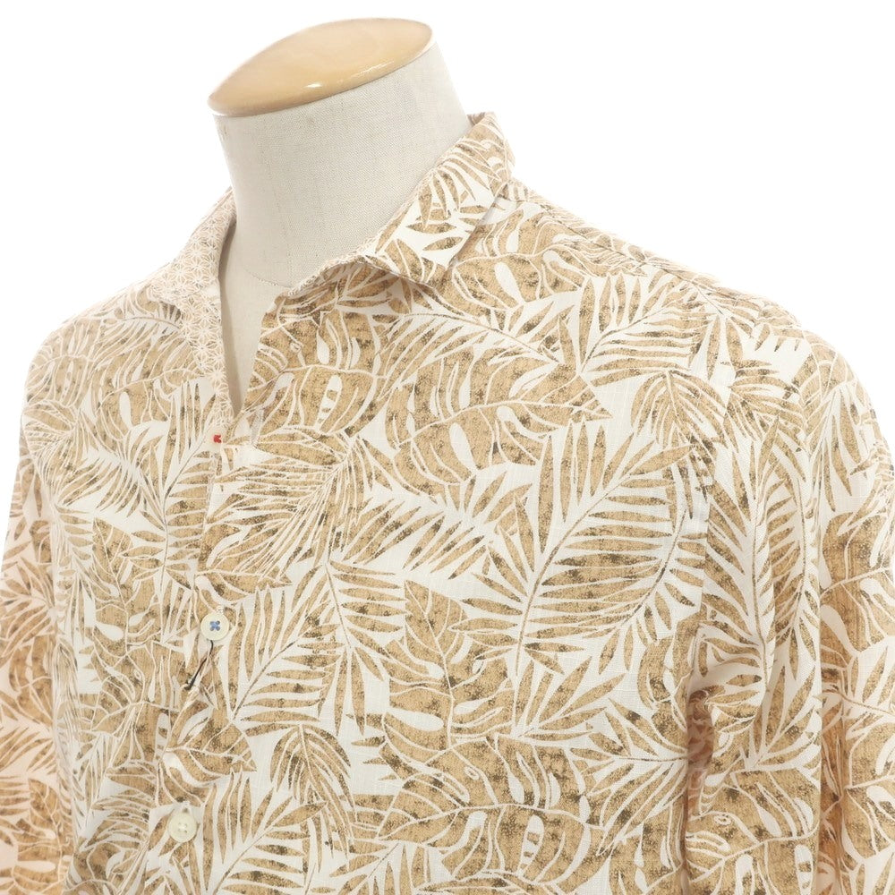 【新品】センス SSEINSE コットン ボタニカル柄 カジュアルシャツ ベージュ系xホワイト【 S 】【 状態ランクN 】【 メンズ 】