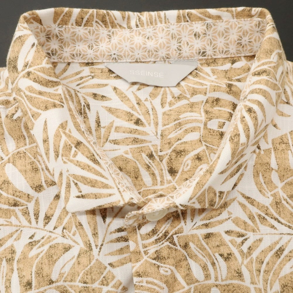 【新品】センス SSEINSE コットン ボタニカル柄 カジュアルシャツ ベージュ系xホワイト【 S 】【 状態ランクN 】【 メンズ 】