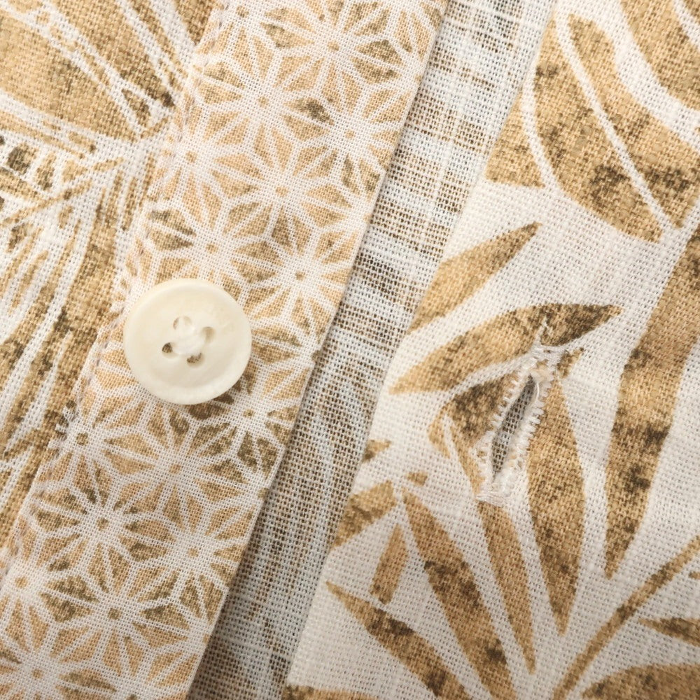 【新品】センス SSEINSE コットン ボタニカル柄 カジュアルシャツ ベージュ系xホワイト【 S 】【 状態ランクN 】【 メンズ 】