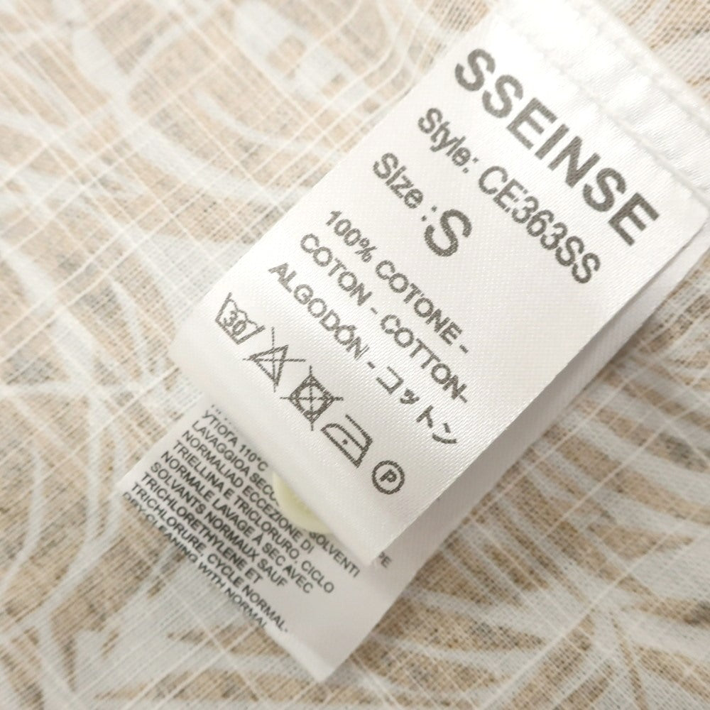 【新品】センス SSEINSE コットン ボタニカル柄 カジュアルシャツ ベージュ系xホワイト【 S 】【 状態ランクN 】【 メンズ 】