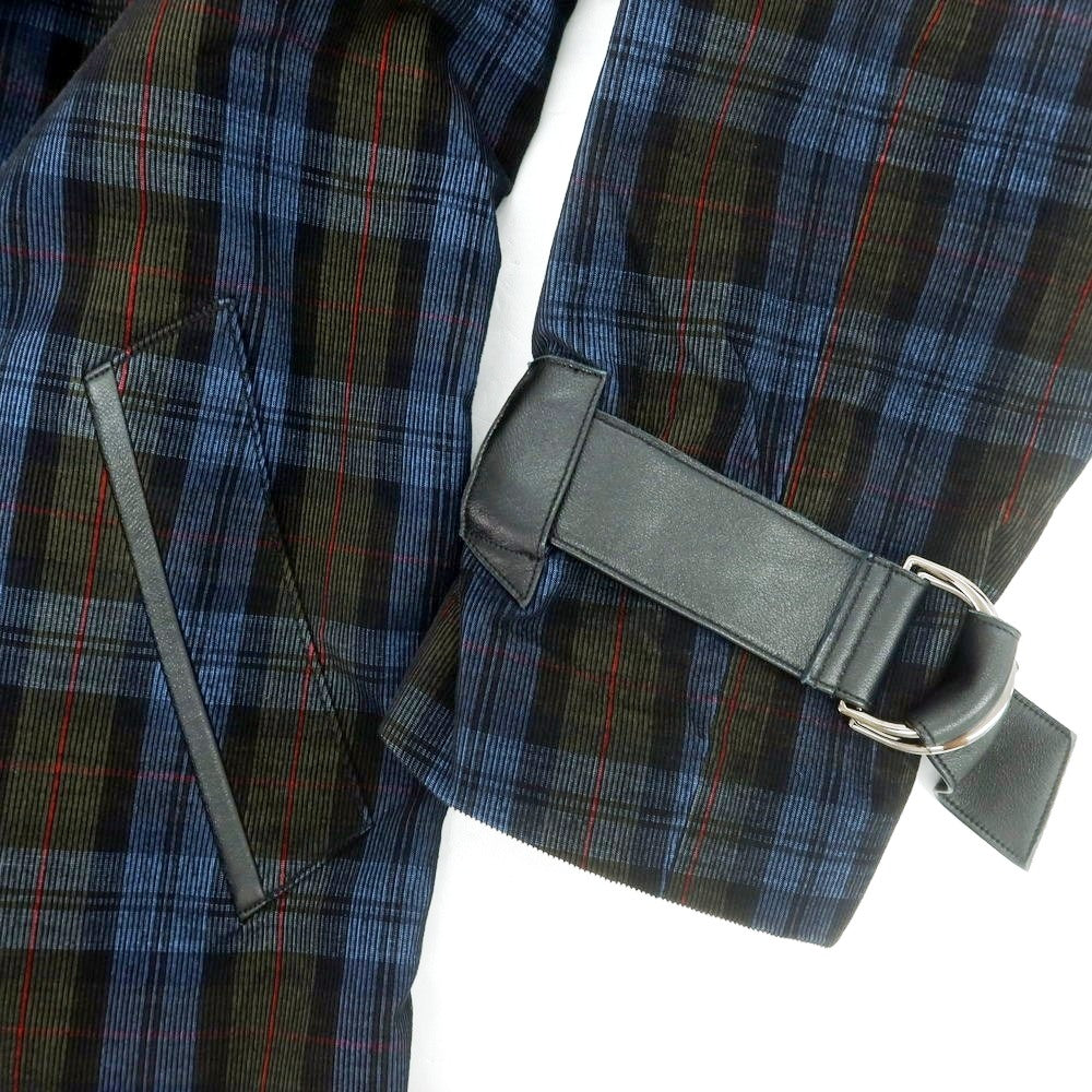 【中古】コマウェア cmmawear コーデュロイ チェック 中綿入り 変形 トレンチコート ブルーxオリーブ【 M 】【 状態ランクB 】【 メンズ 】