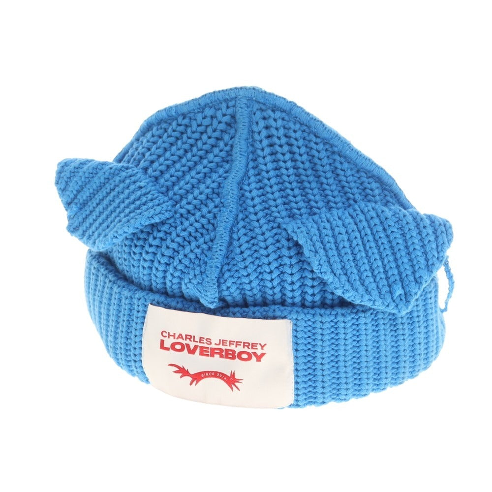 【中古】チャールズジェフリーラバーボーイ Charles Jeffrey LOVERBOY ローゲージコットン ニットキャップ ブルー【 状態ランクD 】【 メンズ 】