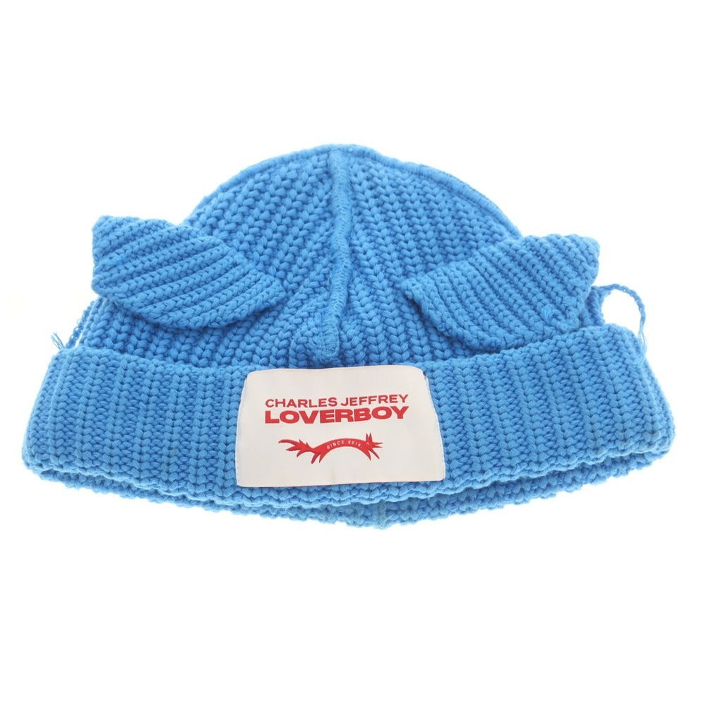 【中古】チャールズジェフリーラバーボーイ Charles Jeffrey LOVERBOY ローゲージコットン ニットキャップ ブルー【 状態ランクD 】【 メンズ 】