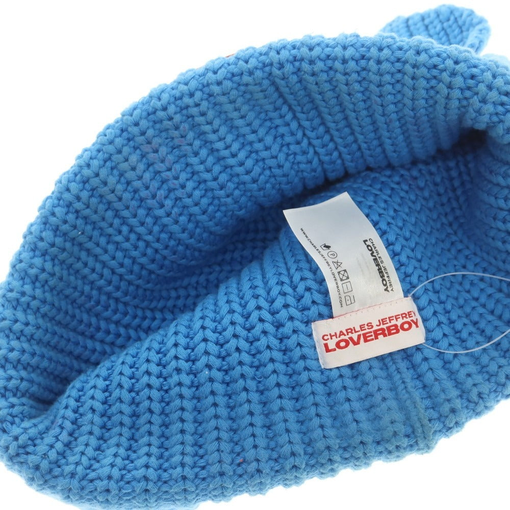 【中古】チャールズジェフリーラバーボーイ Charles Jeffrey LOVERBOY ローゲージコットン ニットキャップ ブルー【 状態ランクD 】【 メンズ 】