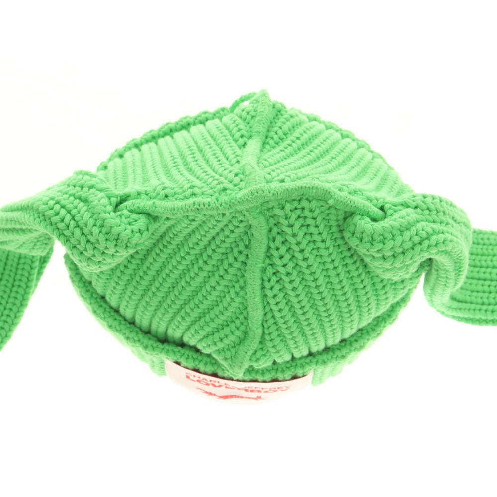 【中古】チャールズジェフリーラバーボーイ Charles Jeffrey LOVERBOY ローゲージコットン ニットキャップ グリーン【 状態ランクC 】【 メンズ 】