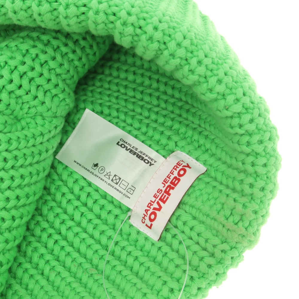 【中古】チャールズジェフリーラバーボーイ Charles Jeffrey LOVERBOY ローゲージコットン ニットキャップ グリーン【 状態ランクC 】【 メンズ 】