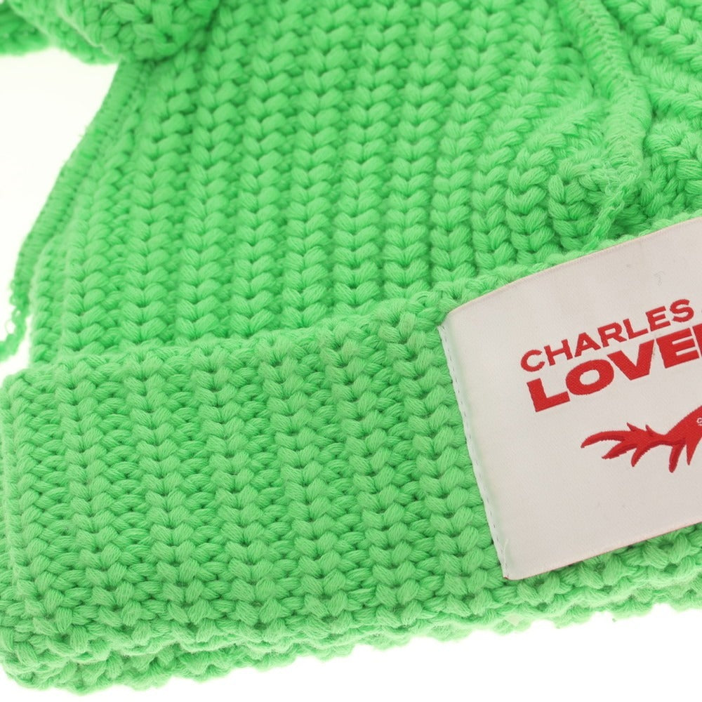 【中古】チャールズジェフリーラバーボーイ Charles Jeffrey LOVERBOY ローゲージコットン ニットキャップ グリーン【 状態ランクC 】【 メンズ 】