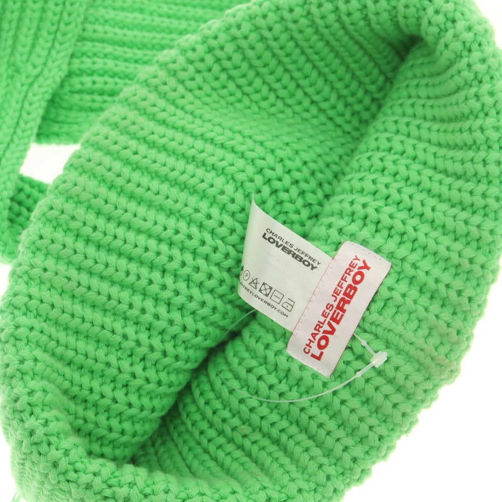 【中古】チャールズジェフリーラバーボーイ Charles Jeffrey LOVERBOY ローゲージコットン ニットキャップ グリーン【 状態ランクC 】【 メンズ 】
