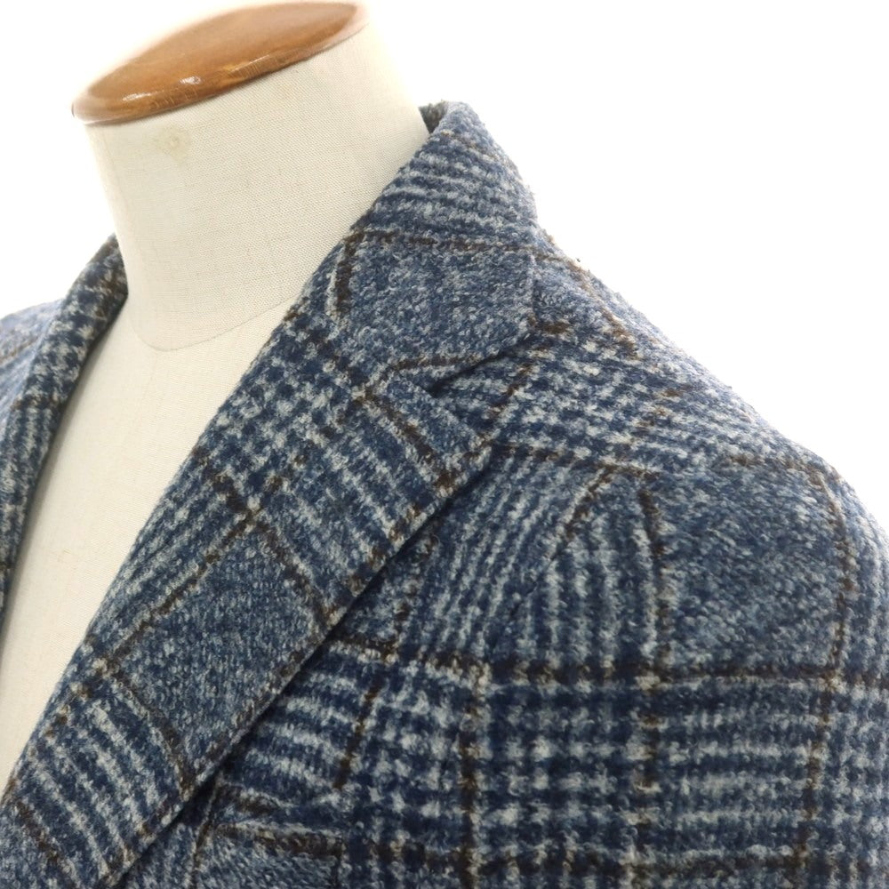 【中古】エルビーエム1911 L.B.M.1911 アクリルウールポリエステル グレンチェック 2B テーラードジャケット ネイビーxブラウン【 48 】【 状態ランクB 】【 メンズ 】