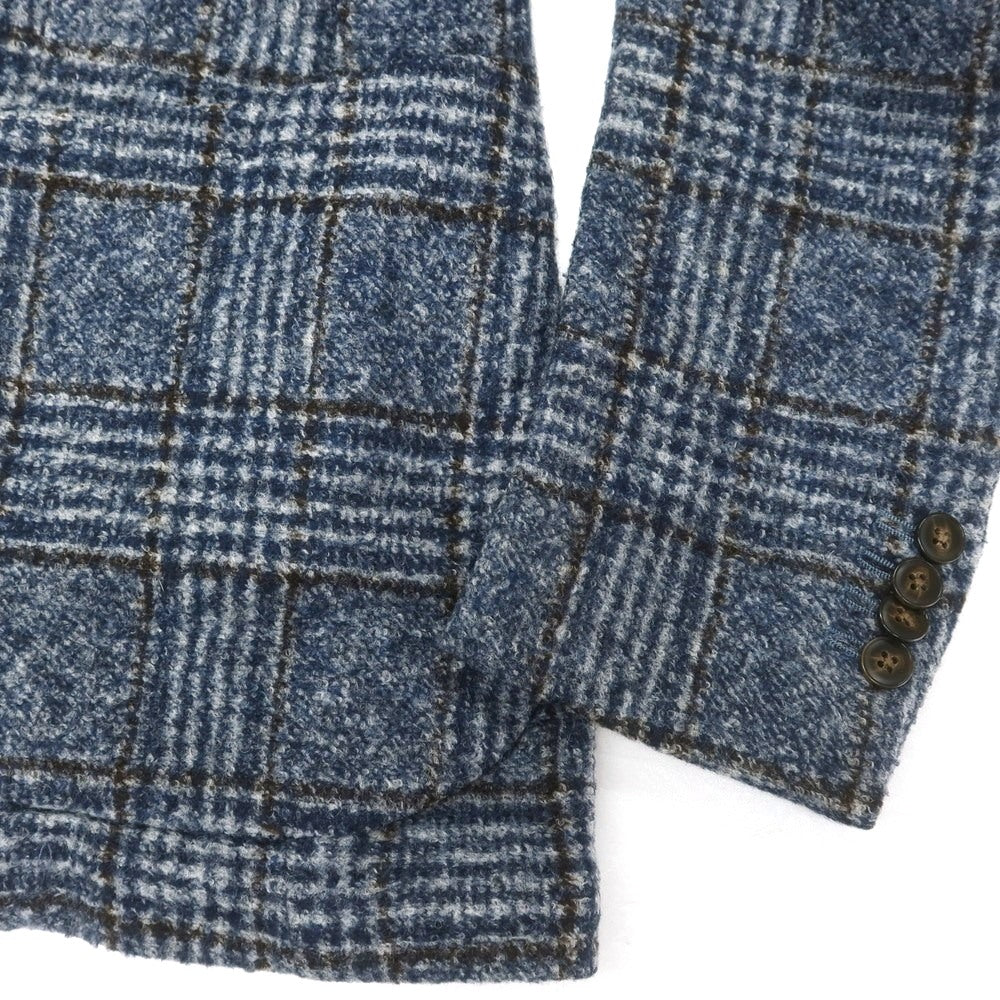 【中古】エルビーエム1911 L.B.M.1911 アクリルウールポリエステル グレンチェック 2B テーラードジャケット ネイビーxブラウン【 48 】【 状態ランクB 】【 メンズ 】