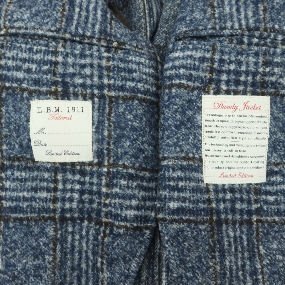 【中古】エルビーエム1911 L.B.M.1911 アクリルウールポリエステル グレンチェック 2B テーラードジャケット ネイビーxブラウン【 48 】【 状態ランクB 】【 メンズ 】