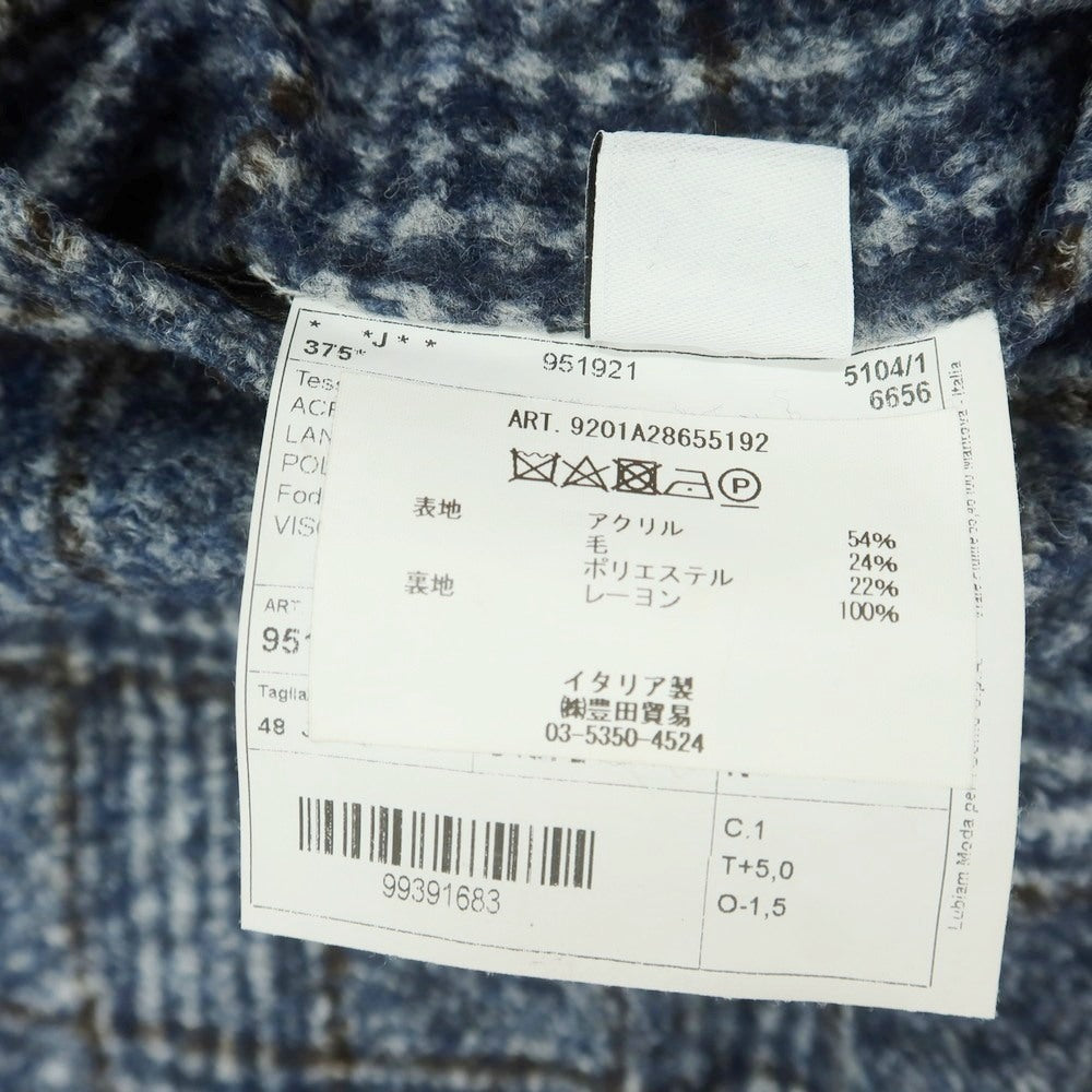 【中古】エルビーエム1911 L.B.M.1911 アクリルウールポリエステル グレンチェック 2B テーラードジャケット ネイビーxブラウン【 48 】【 状態ランクB 】【 メンズ 】