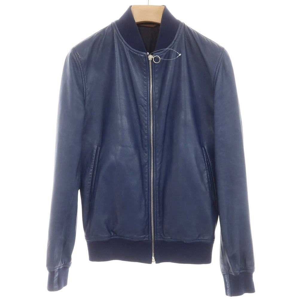 【中古】セラファン SERAPHIN ラムレザー ジップアップブルゾン ネイビー【 42 】【 状態ランクC 】【 メンズ 】