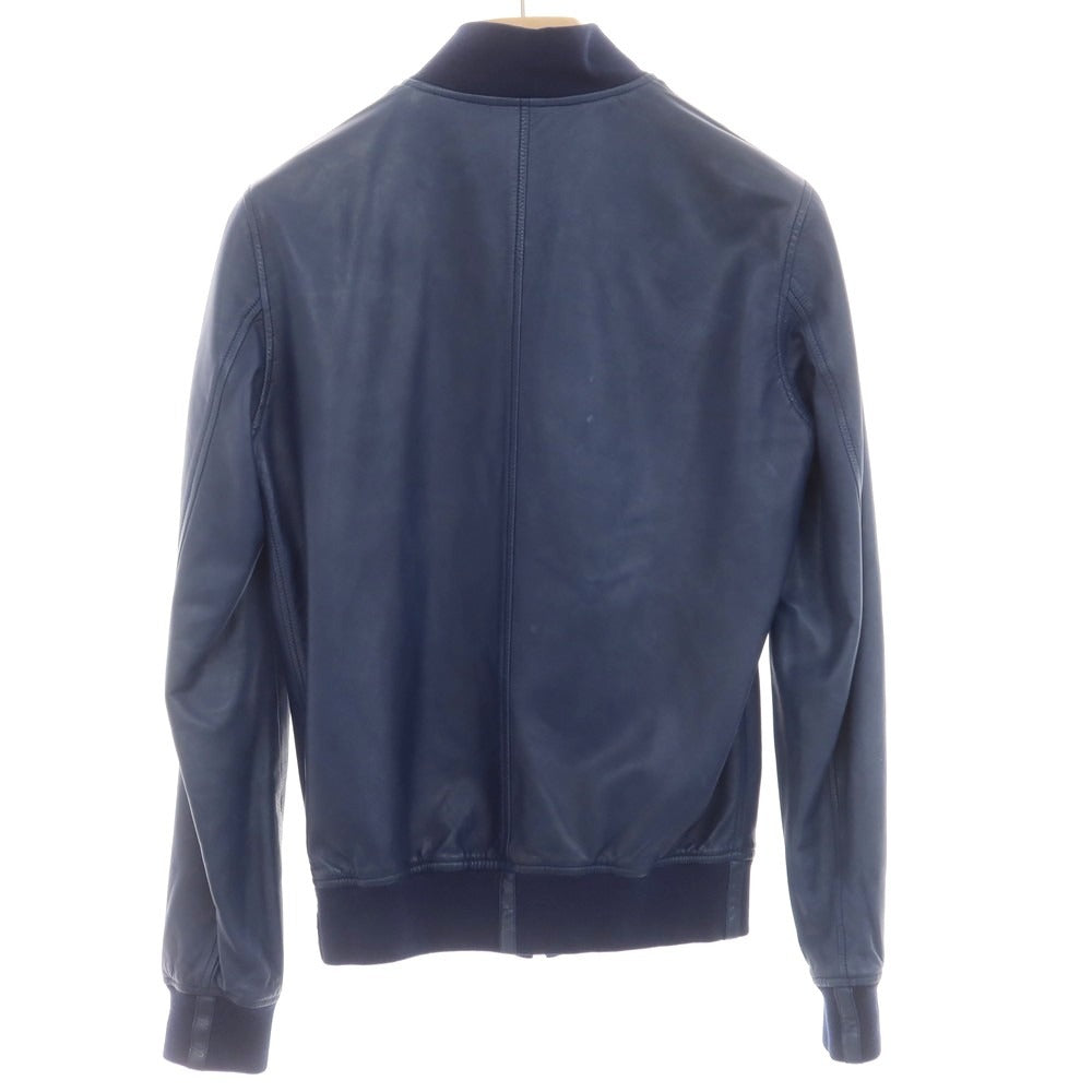 【中古】セラファン SERAPHIN ラムレザー ジップアップブルゾン ネイビー【 42 】【 状態ランクC 】【 メンズ 】